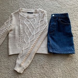 Brandy outfit bundle: knitted sweater+denim skirt
